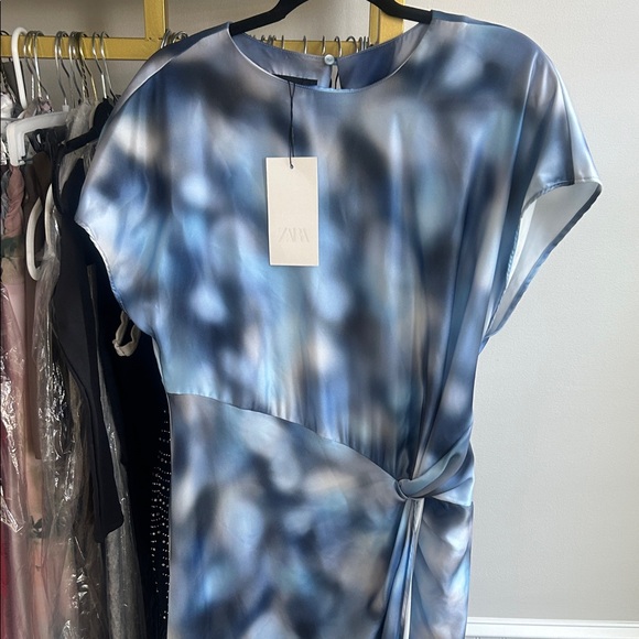 Zara Blue Patterned Maxi Dress - Picture 3 of 3